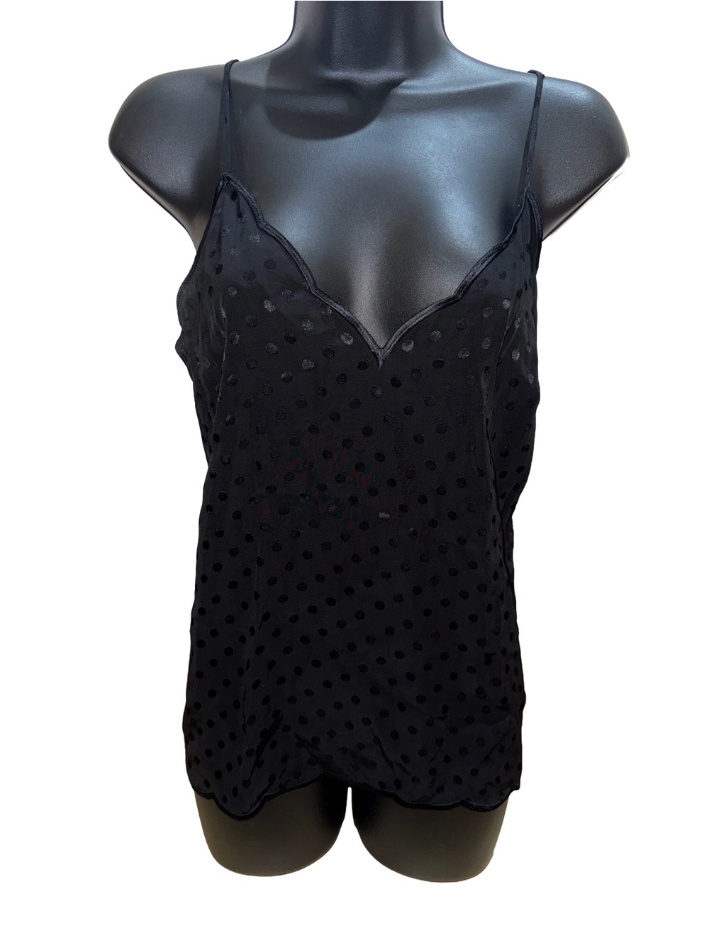Express Black Velvet Polka Dot Cami